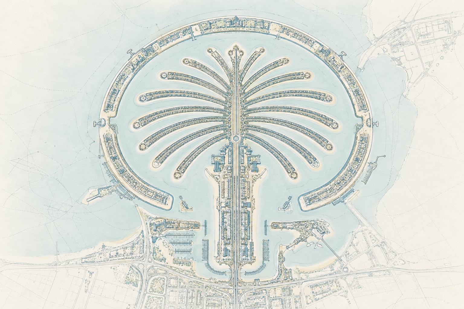Illustrative plan view of Palm Jumeirah
